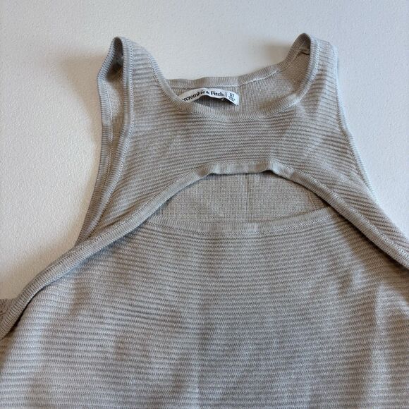 Abercrombie Fitch Knit Ribbed Sleeveless Mini Sweater Dress Chest Cutout Size ST - Picture 7 of 14
